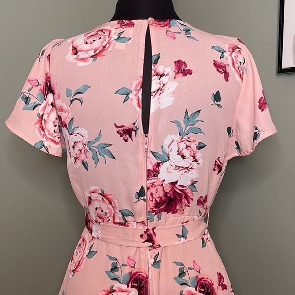 Blue Rain Pink Floral Women’s Dress Size Large - Picture 7 of 11